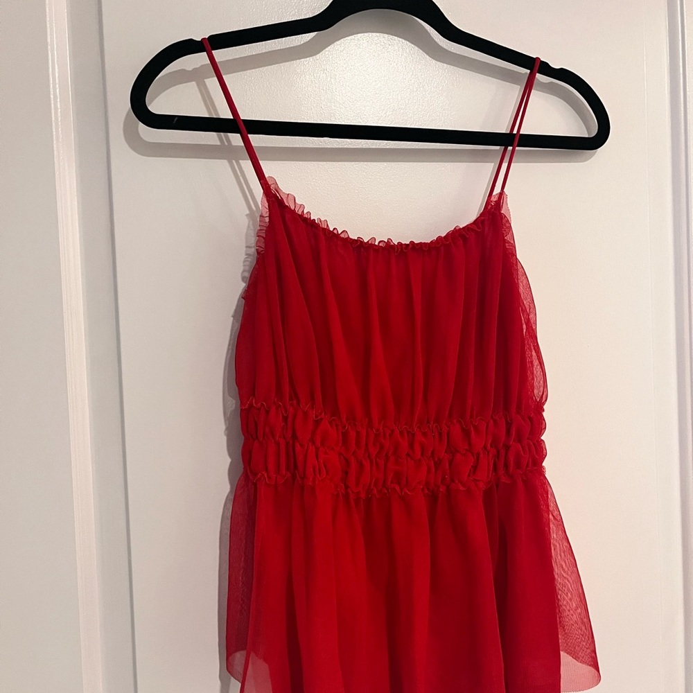 Red Women's Top - Picture 2 of 4